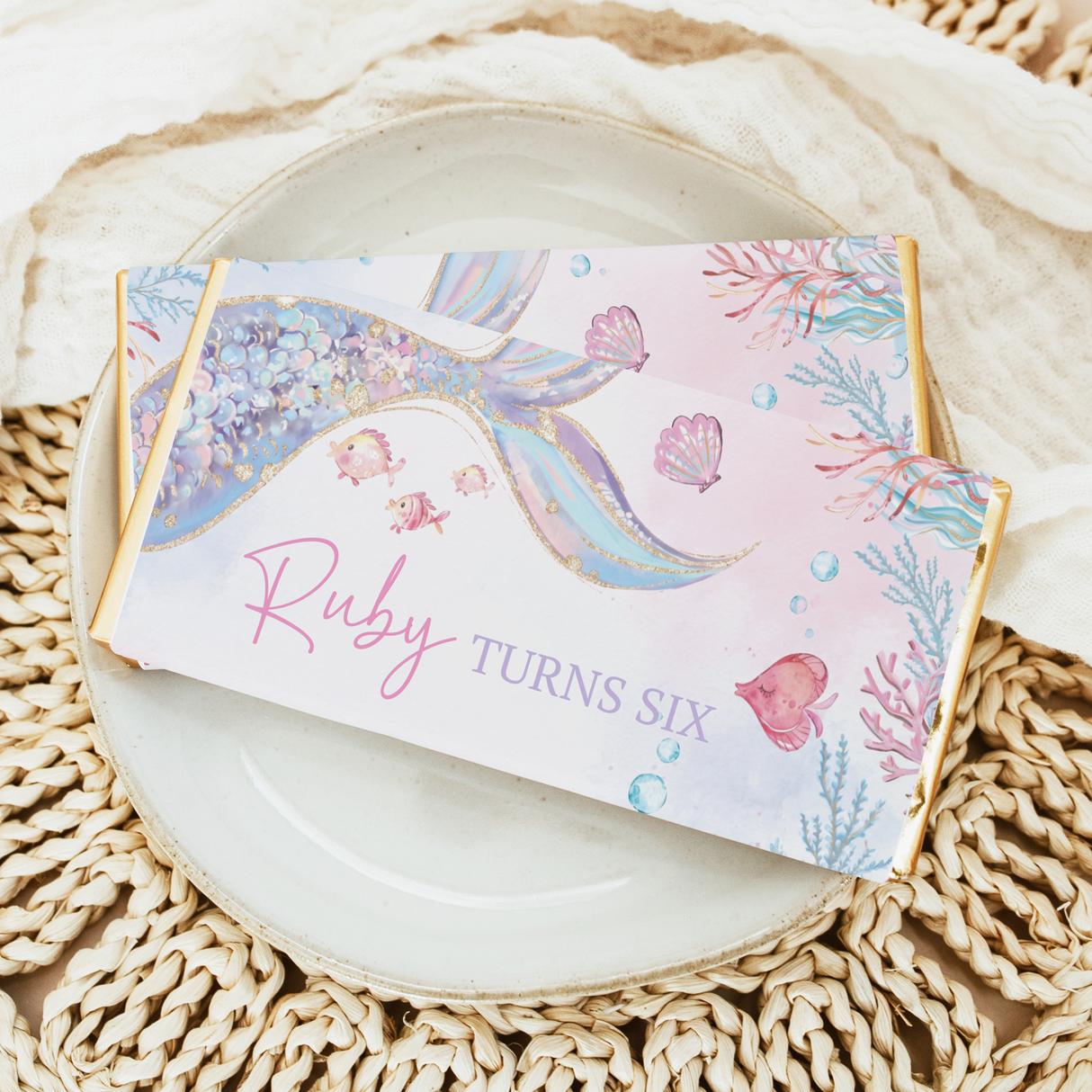 Under The Sea Mermaid Birthday Chocolate Bars