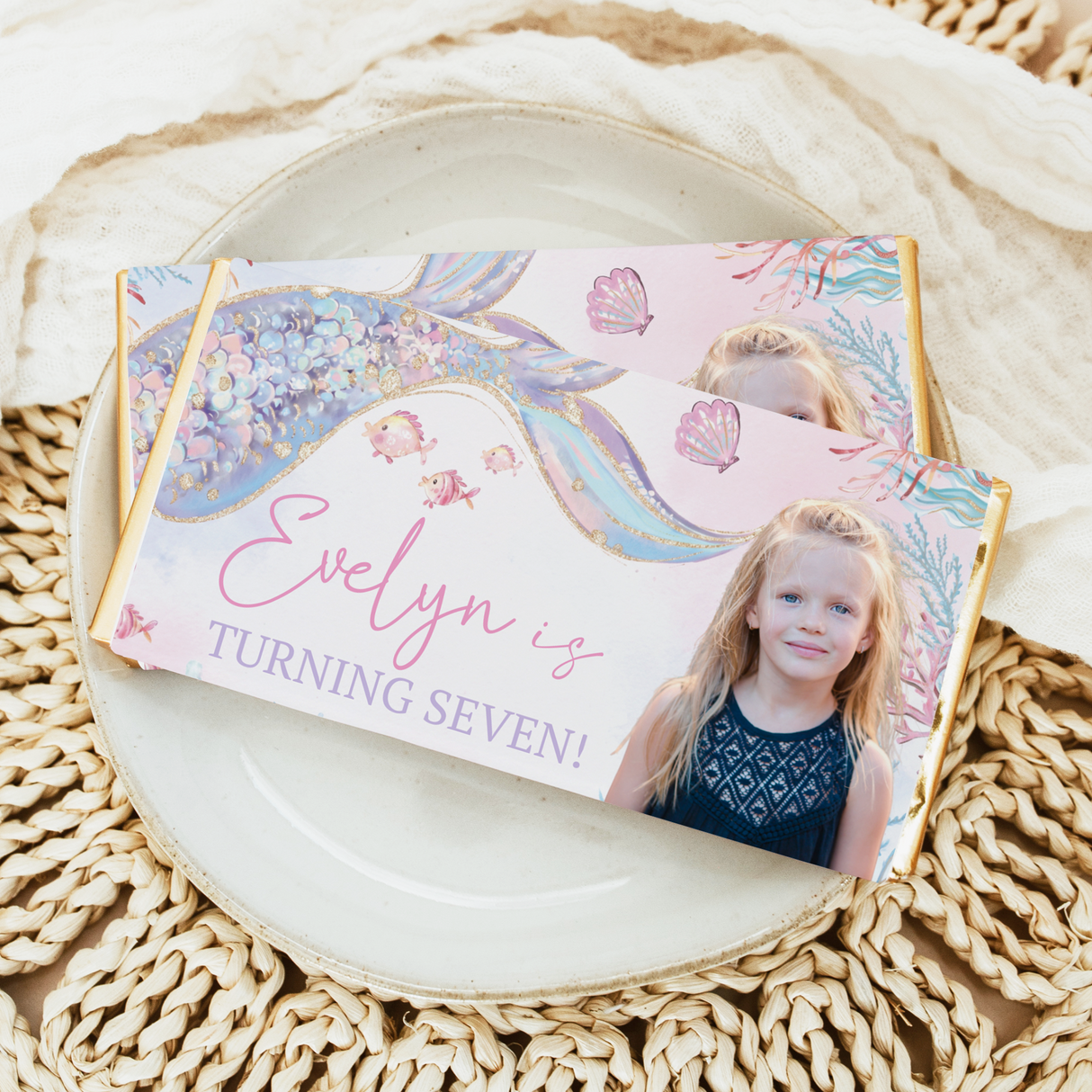 Add Your Own Photo Under The Sea Mermaid Birthday Chocolate Bars