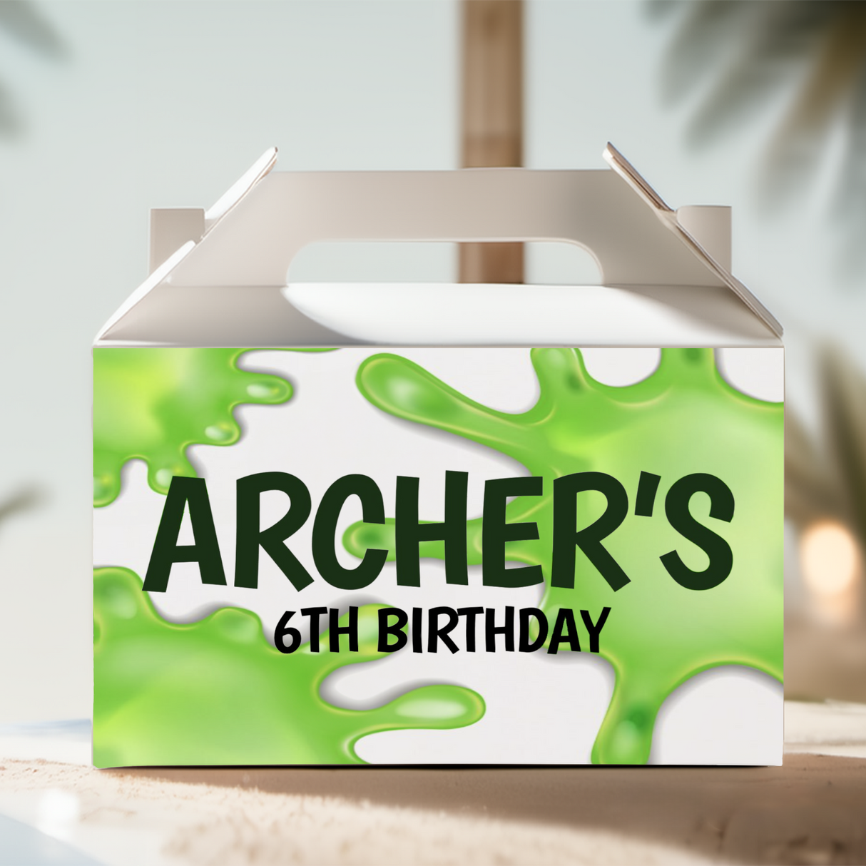 Slime Theme Personalised Gable Favour Box