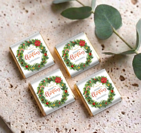 Christmas Wreath Personalised Mini Chocolates