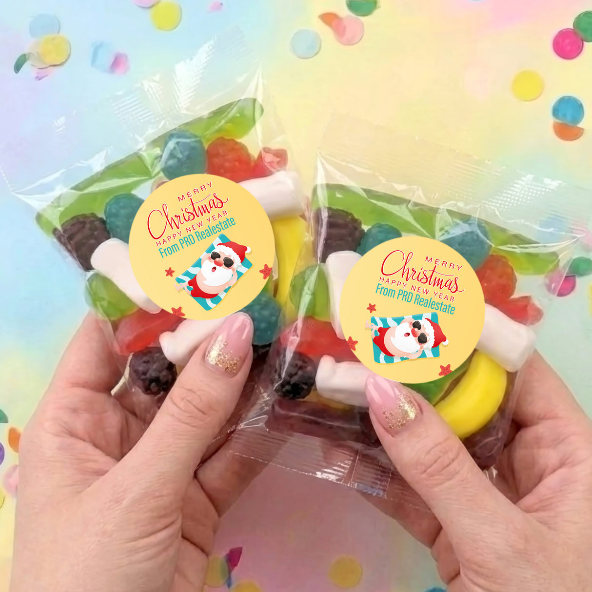 Sunbaking Santa Personalised Party Mix Lolly Bag