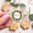 Christmas Wreath Personalised Bite Size Choc Chip Cookies