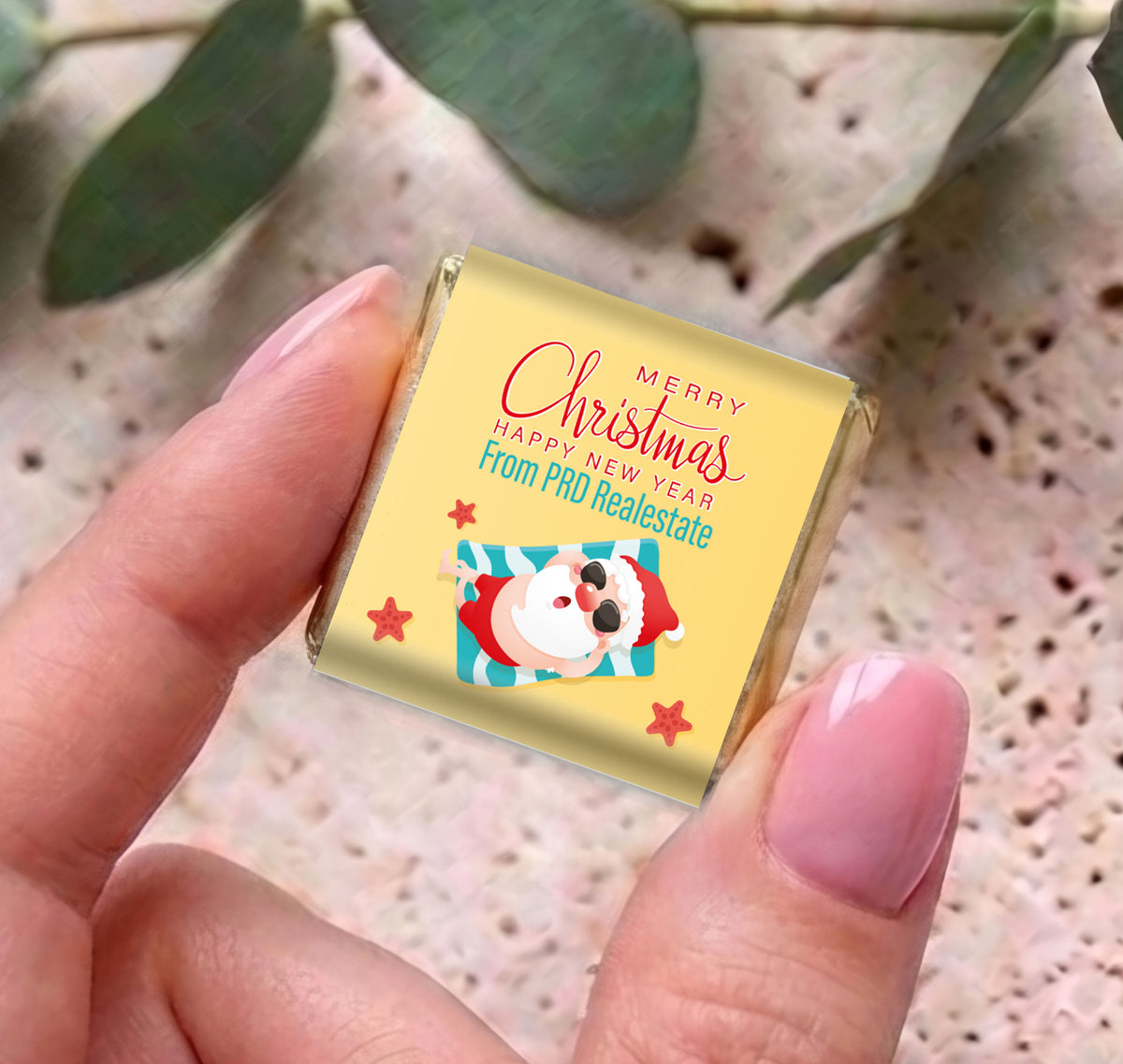 Sunbaking Santa Personalised Mini Chocolates