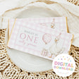 Pink birthday chocolate bar wrapper with duck, balloons, and Digital Download sticker