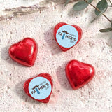 Tie Moustache Fathers Day Personalised Foil Covered Chocolate Hearts
