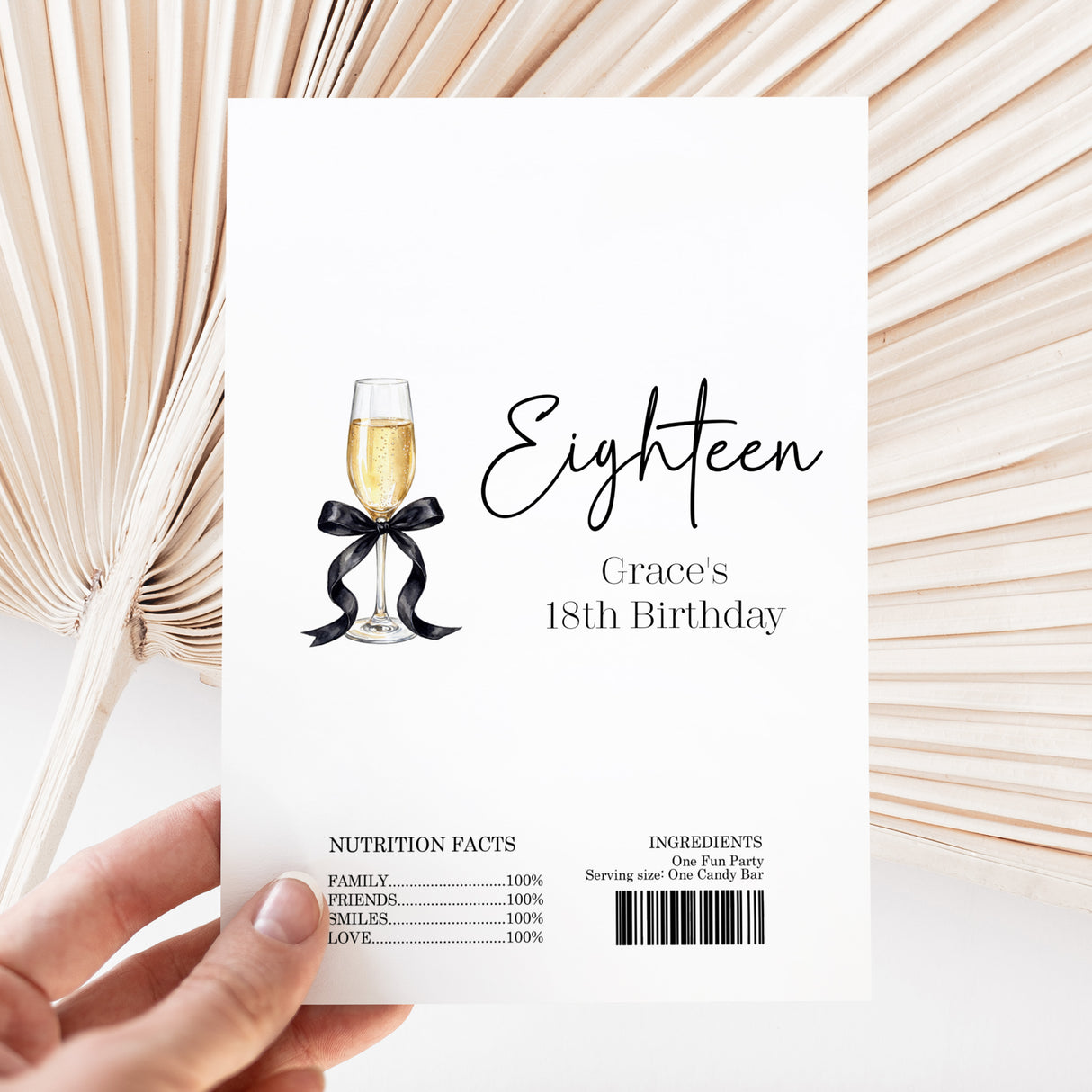 Champagne 18th Birthday Chocolate Wrapper DIY