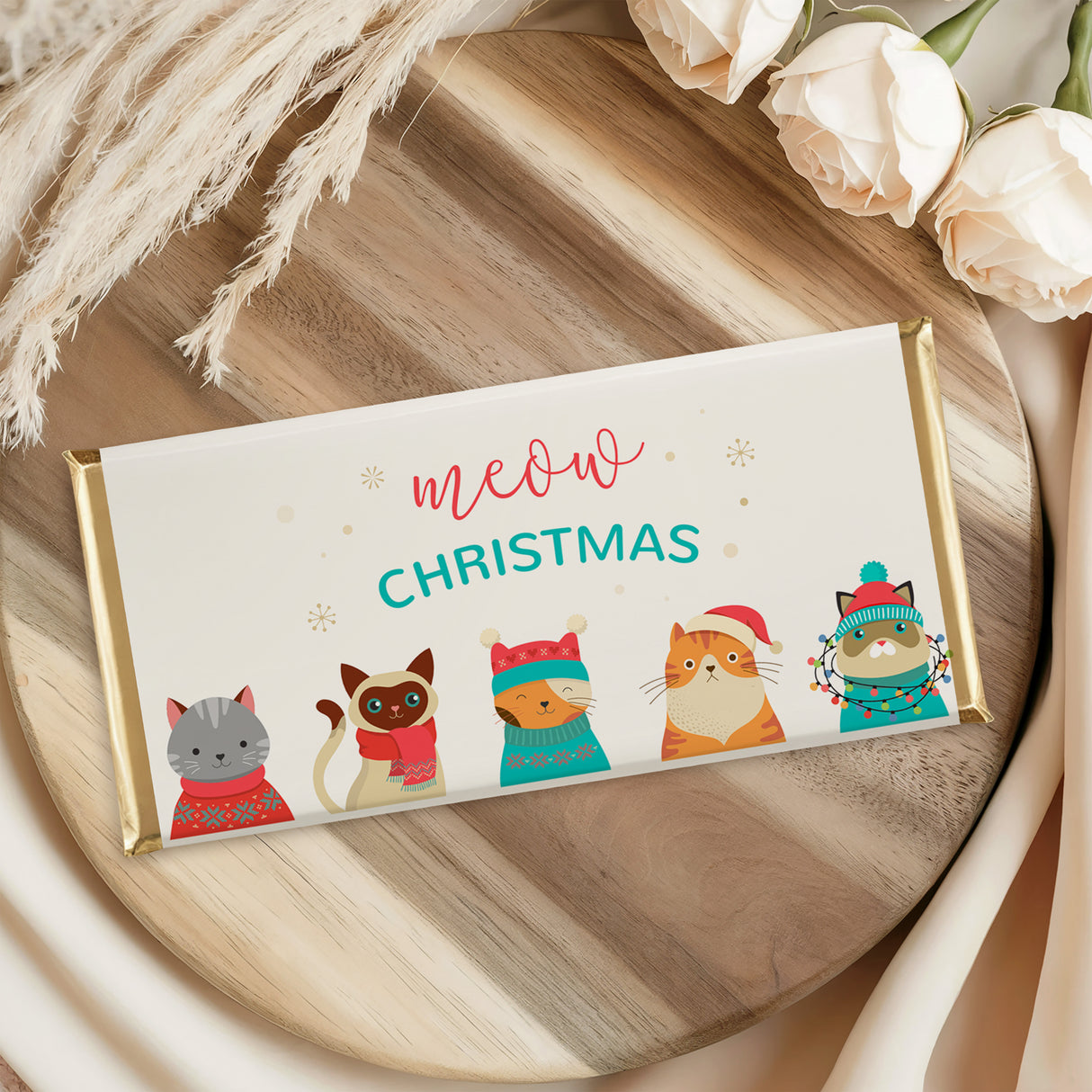 Christmas Cats Chocolate Bar