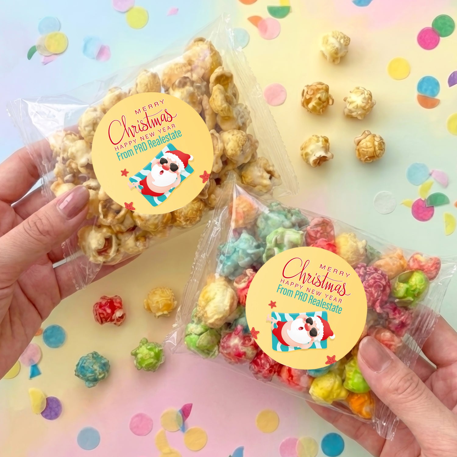 Sunbaking Santa Personalised Popcorn Bag