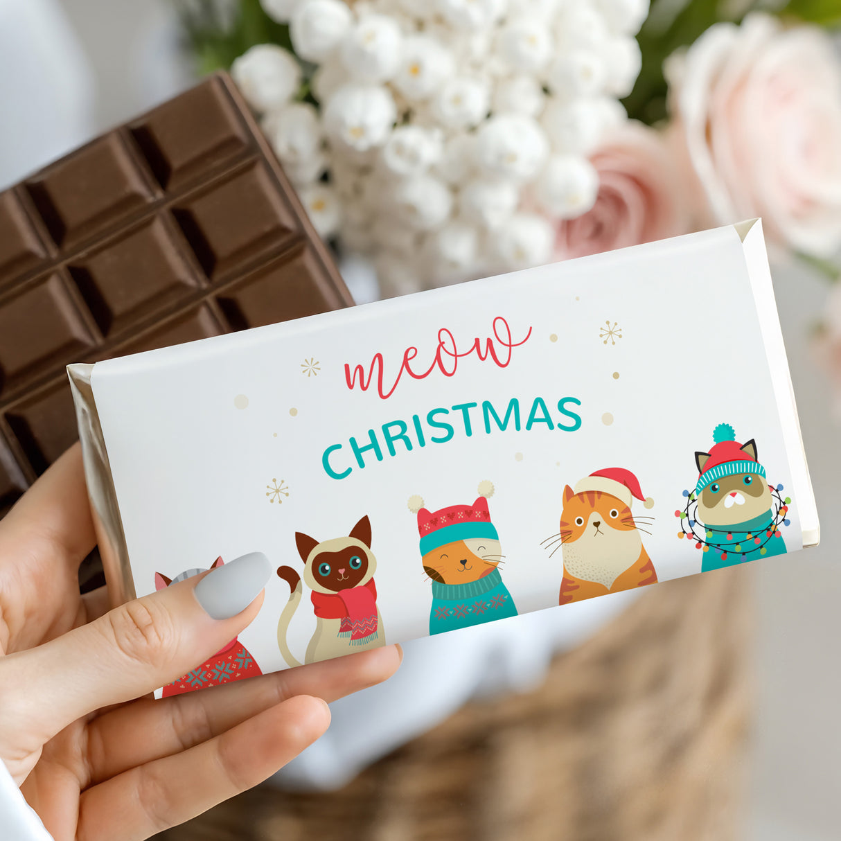 Christmas Cats Chocolate Bar