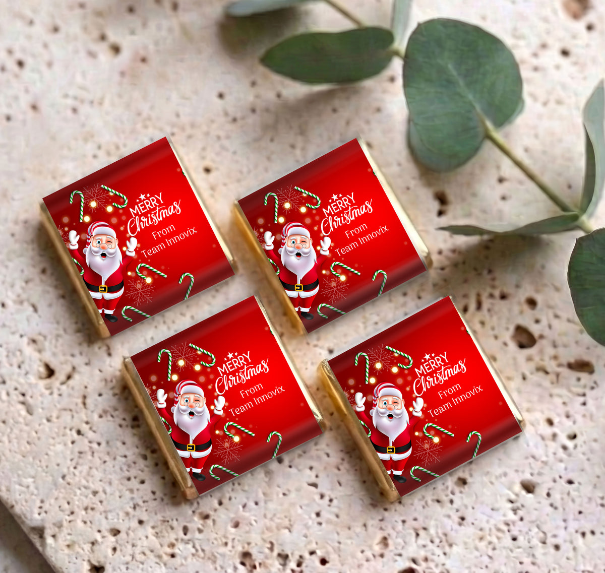 Waving Santa Personalised Mini Chocolates