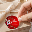 Waving Santa Round Printed Labels