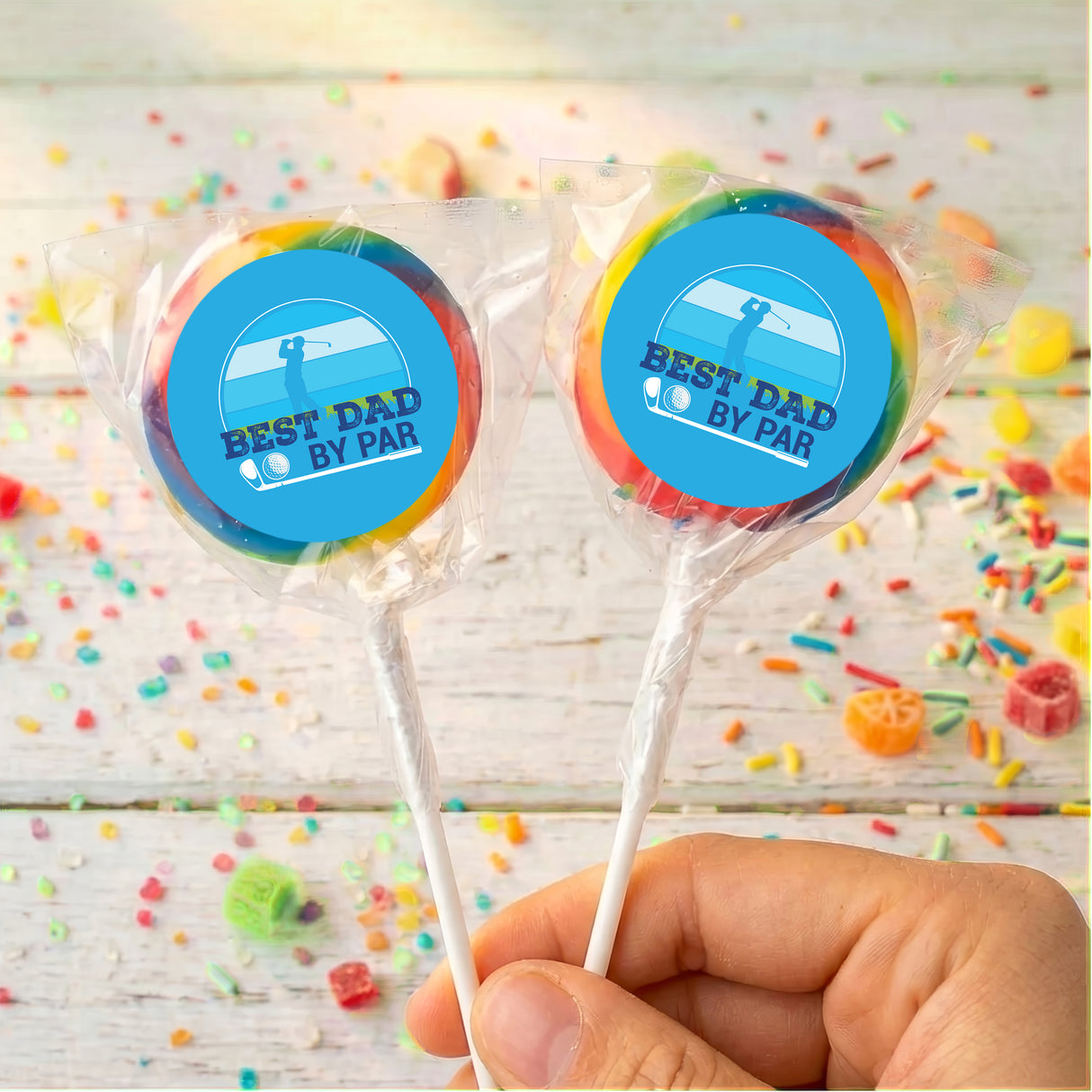 Best Dad By Par Golf Fathers Day Personalised Lollipops