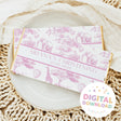 Pink safari toile custom christening chocolate bars with name and date label