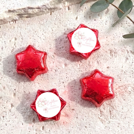 Balloons Bow 18th Birthday Personalised Foil Covered Chocolate Stars