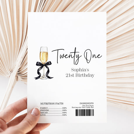 Champagne 21st Birthday Chocolate Wrapper DIY
