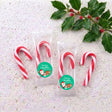 Merry Christmas Green Personalised Mini Candy Canes