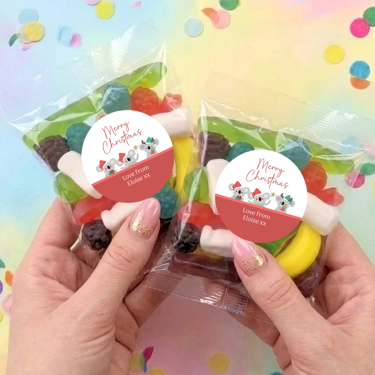 Christmas Koalas Personalised Party Mix Lolly Bag