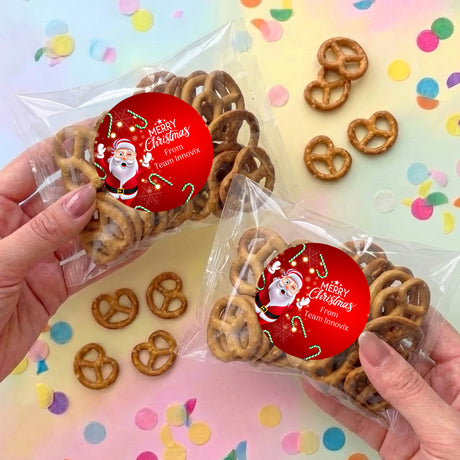Waving Santa Personalised Pretzel Bag