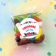 Personalised party mix lolly bag with race car label