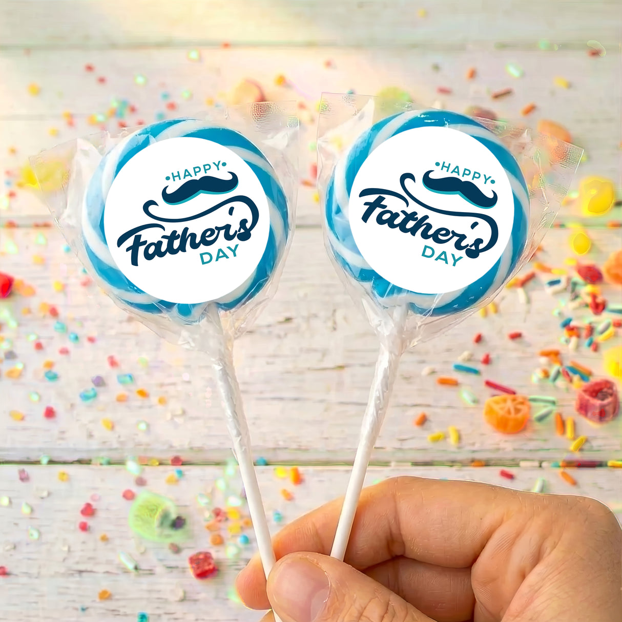 Moustache Fathers Day Personalised Lollipops
