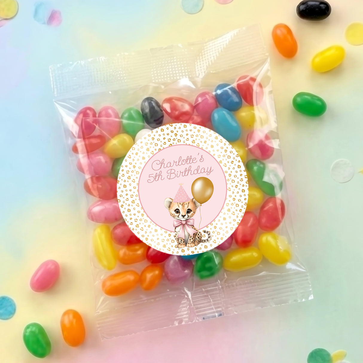 Pink Cheetah Girls Birthday Personalised Jelly Bean Bags