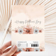 Chocolate wrapper with Happy Mother's Day text and watercolor floral design; nutrition facts panel