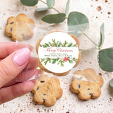 Watercolour Christmas Personalised Bite Size Choc Chip Cookies