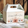 Happy Mother's Day gable favor box, white with watercolor floral bouquet on front
