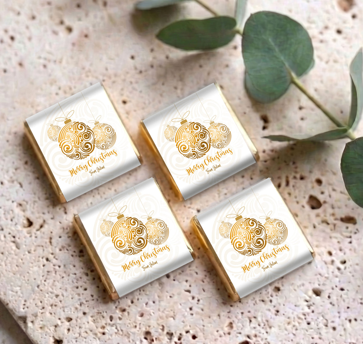 Christmas Gold Balls Personalised Mini Chocolates