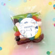 Personalised lolly bag with undersea seal: Fred turns 3, sea animal graphics.