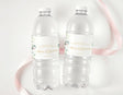 Pink floral personalised bottle labels: Thank you text with Anna & Marcus
