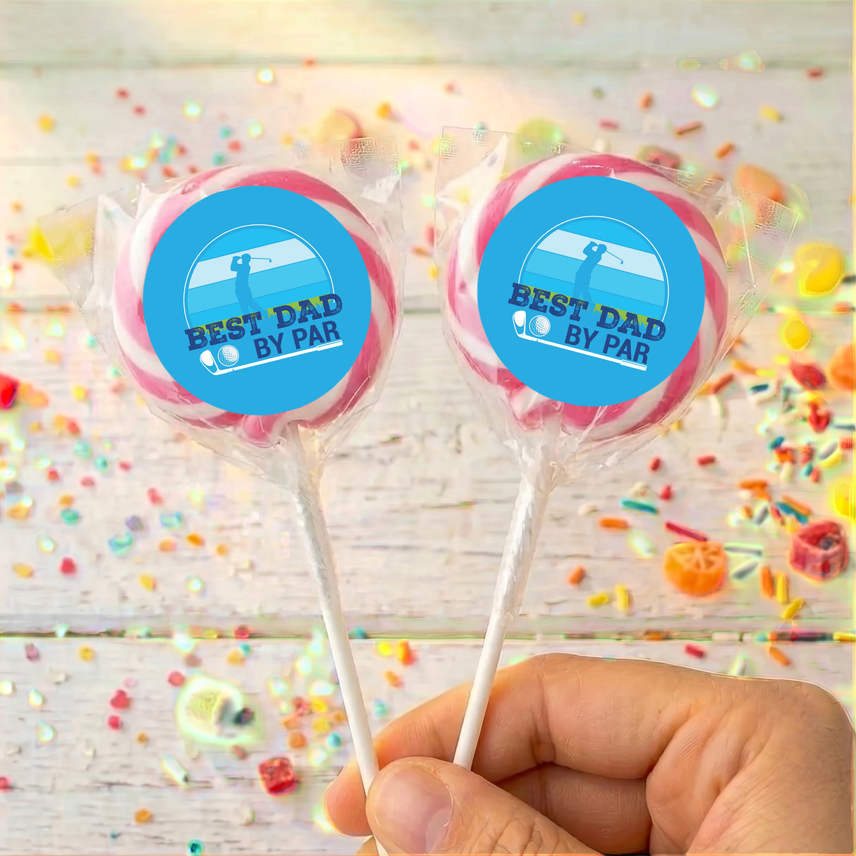Best Dad By Par Golf Fathers Day Personalised Lollipops