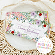 Christening chocolate bar wrapper with floral border, Thank you Emma, 30.11.2028