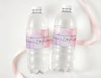 Personalised water bottle labels, pink and purple marble with 12th birthday text