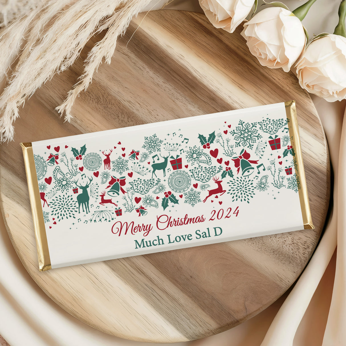 Green Red Christmas Chocolate Bar