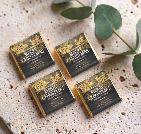 Christmas Gold Black Personalised Mini Chocolates