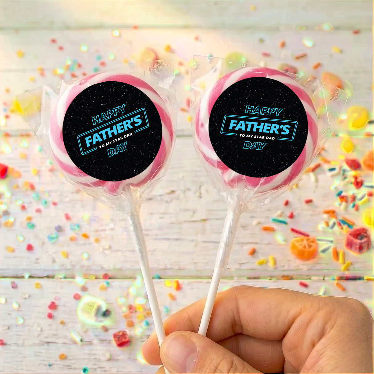 Star Wars Inspired Fathers Day Personalised Lollipops