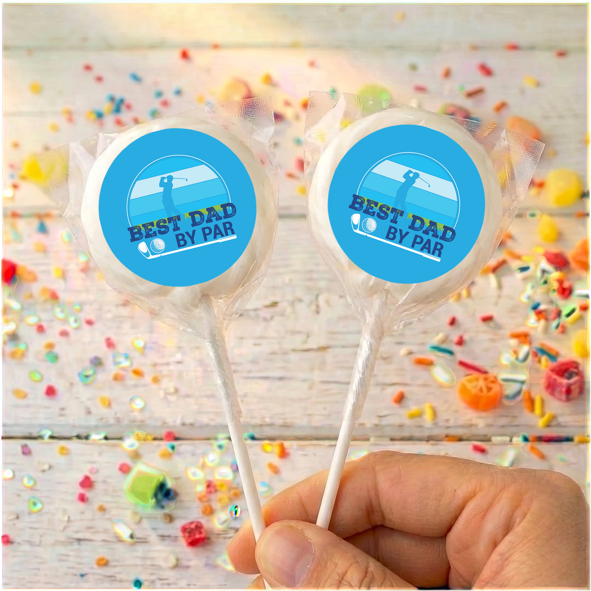 Best Dad By Par Golf Fathers Day Personalised Lollipops