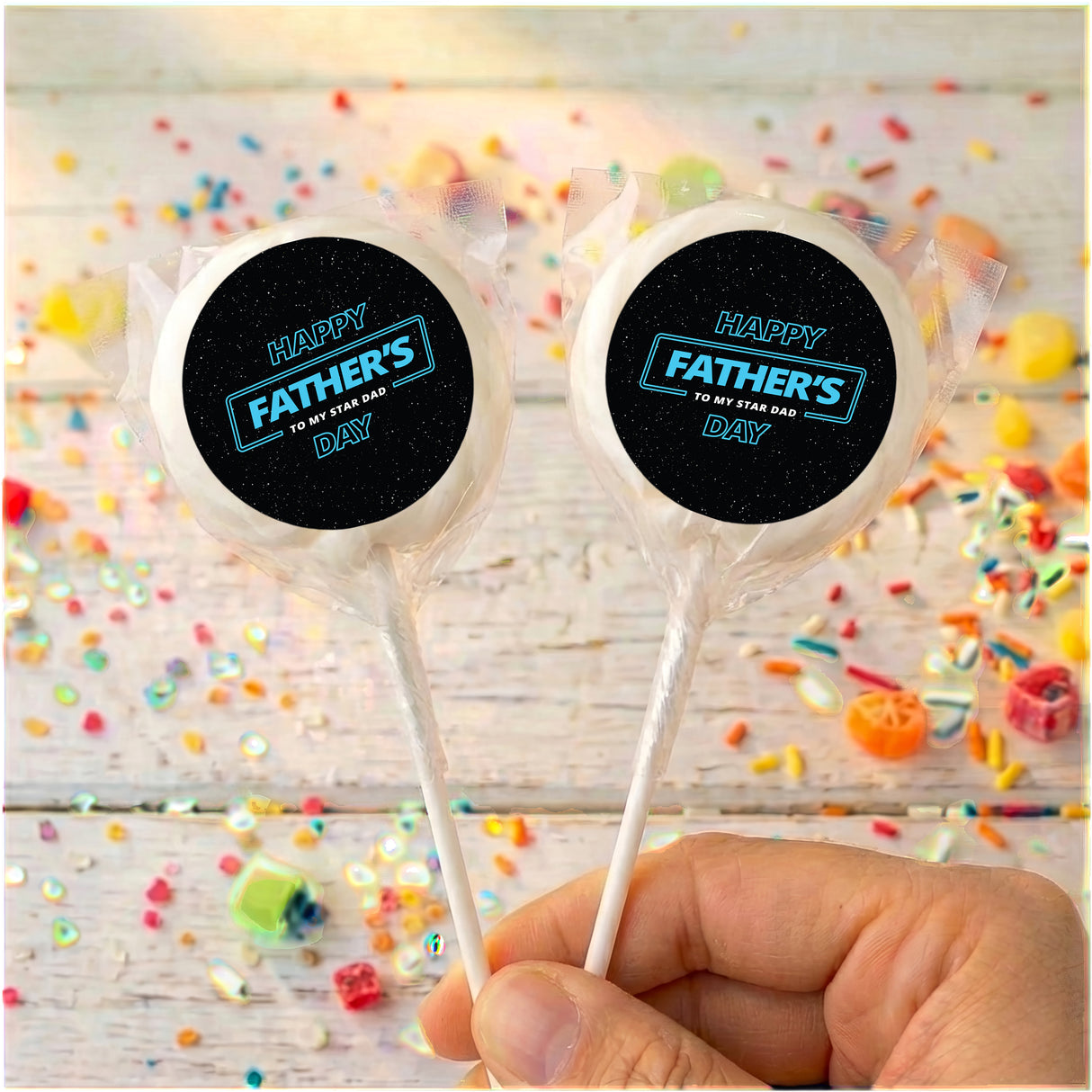 Star Wars Inspired Fathers Day Personalised Lollipops