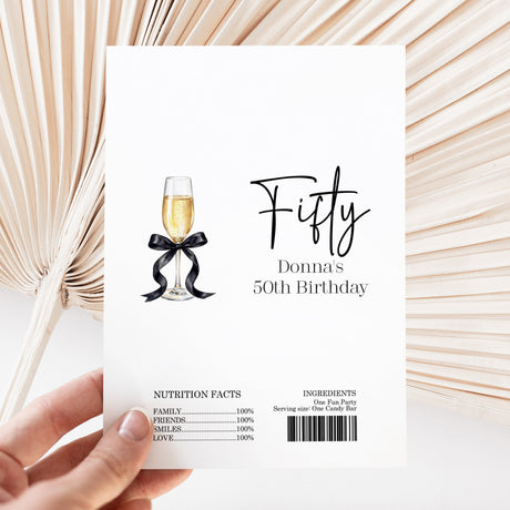 Champagne 50th Birthday Chocolate Wrapper DIY