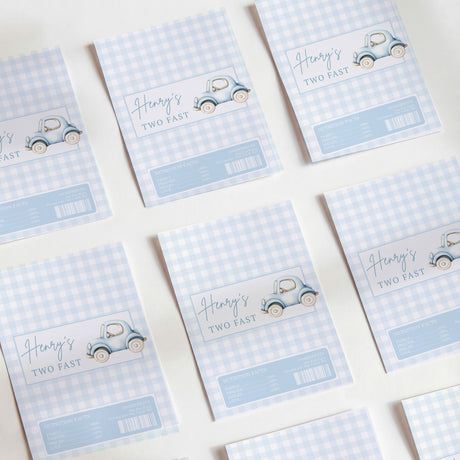 Blue Car Two Fast Chocolate Wrapper DIY Mockup