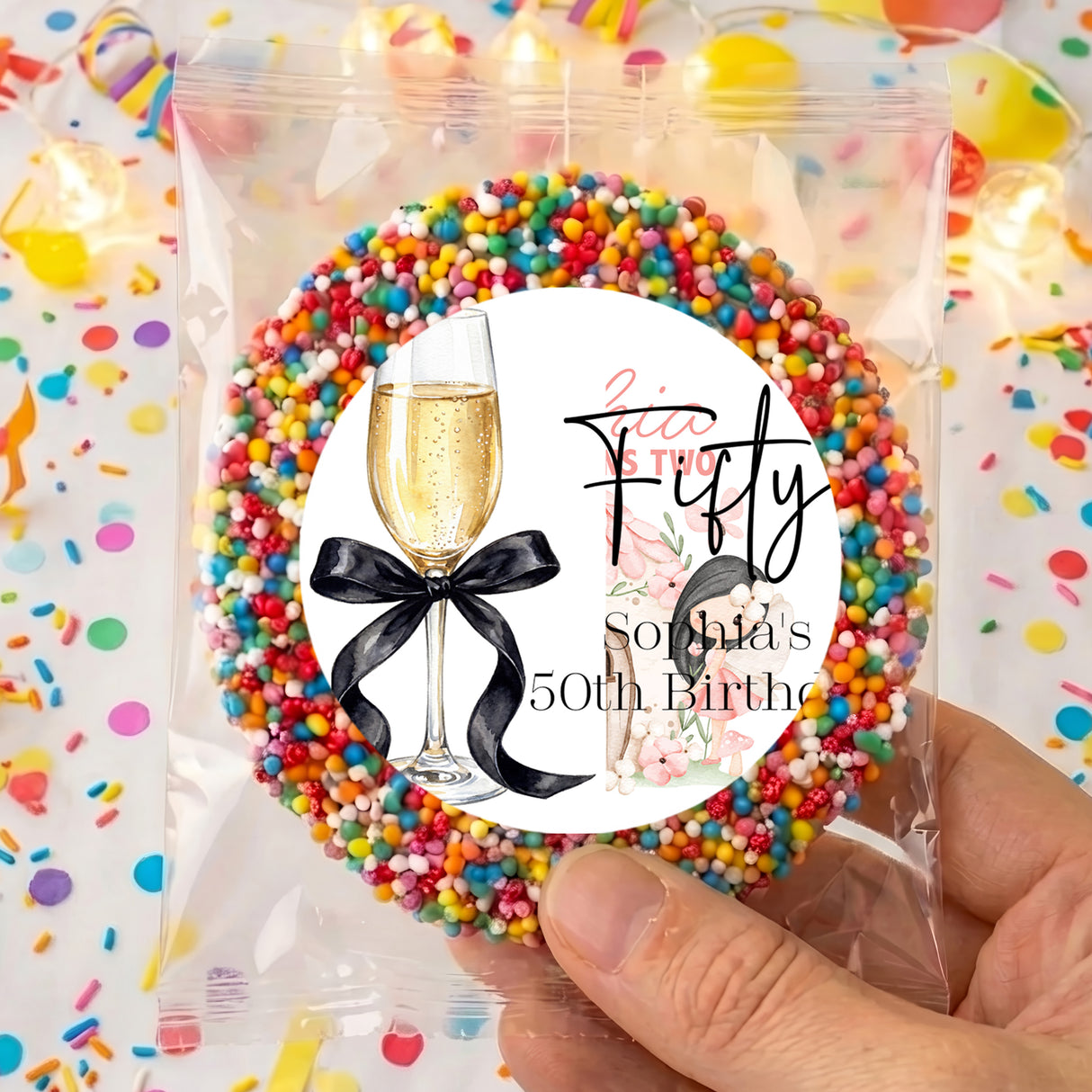 Champagne 50th Birthday Personalised Giant Freckles