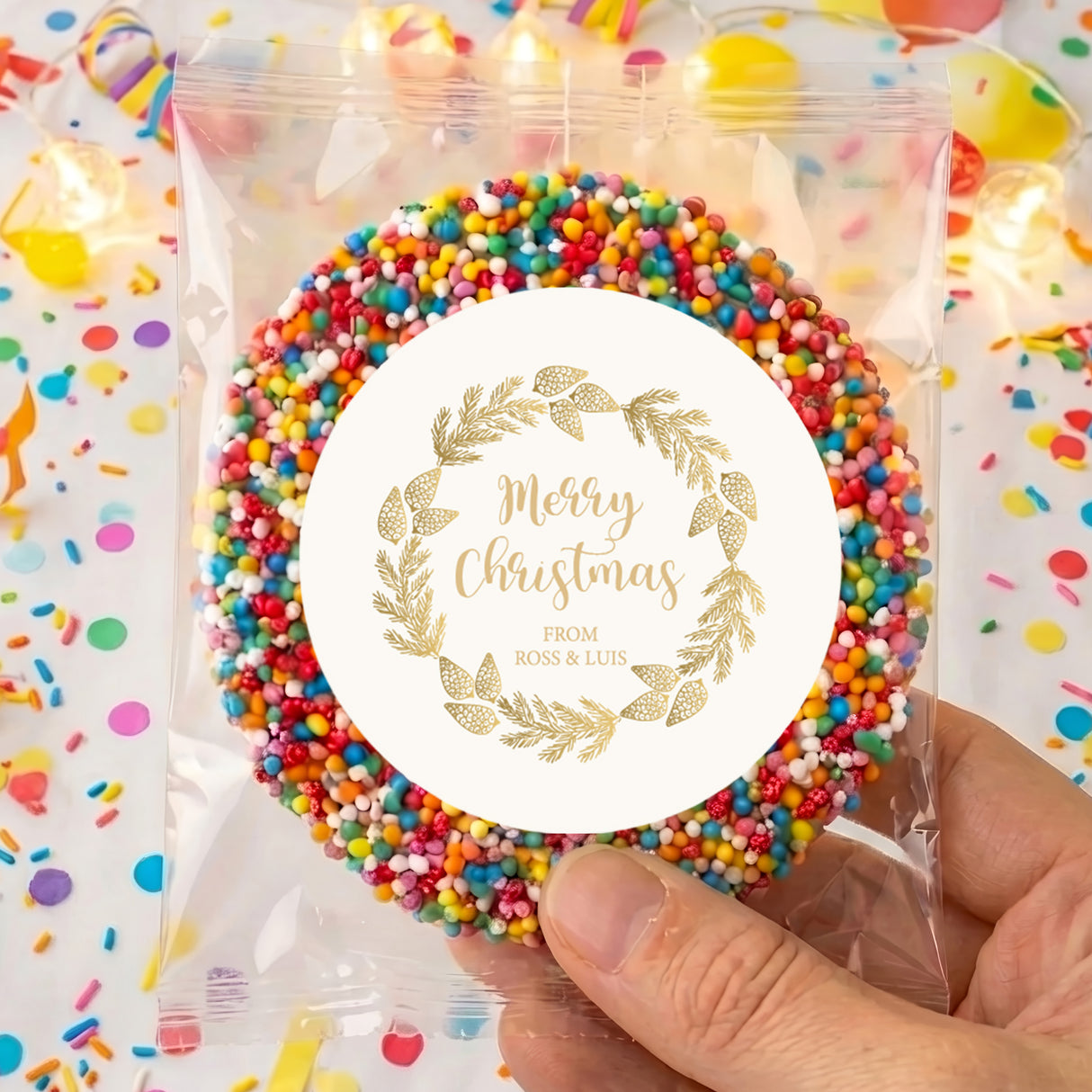 Christmas Gold Pine Personalised Giant Freckles