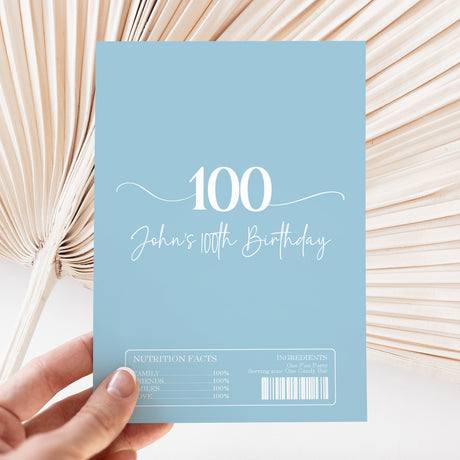 Blue 100th Birthday Chocolate Wrapper DIY