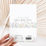 Floral baby shower printed chocolate wrapper with 'Thank you' text, nutrition facts, barcode