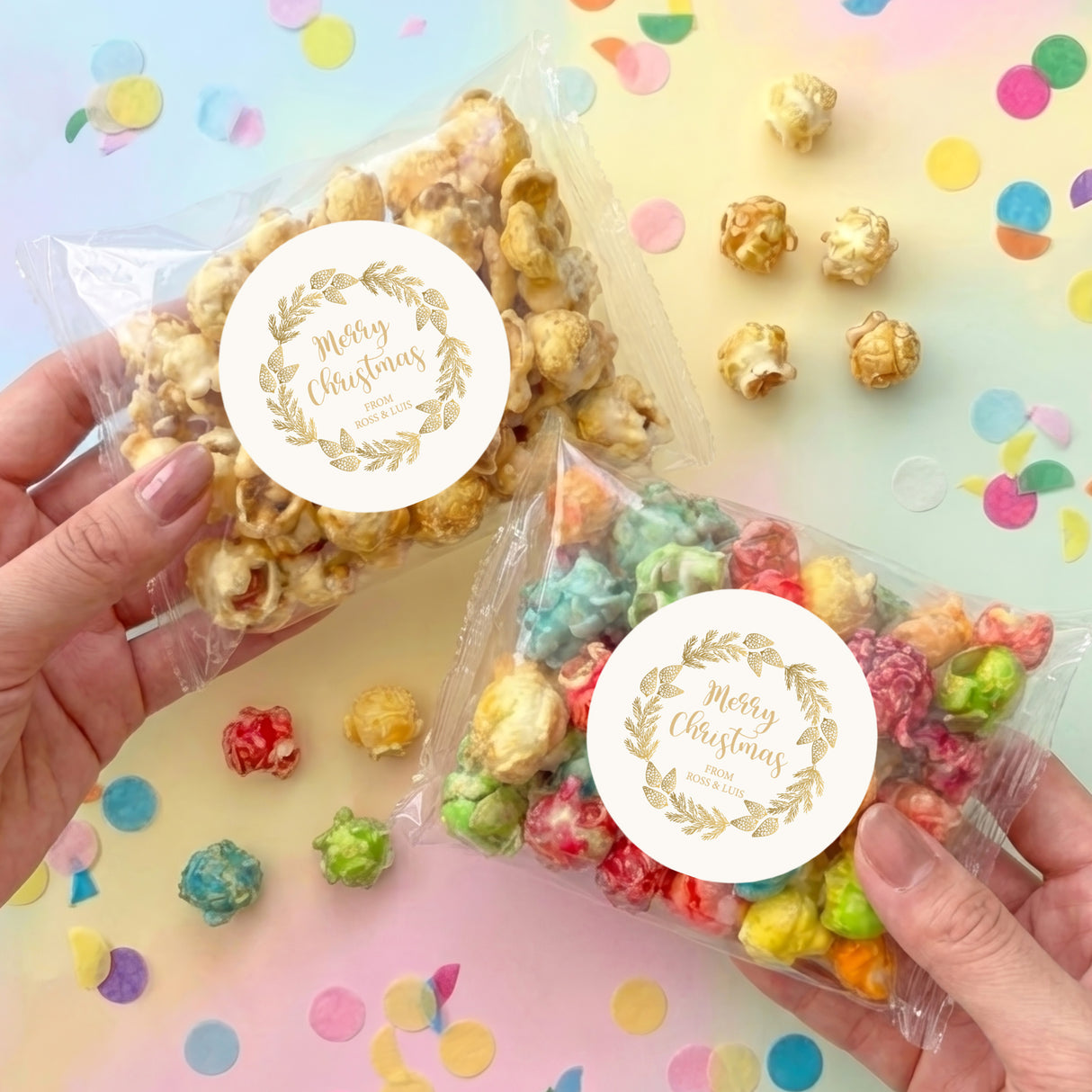 Christmas Gold Pine Personalised Popcorn Bag