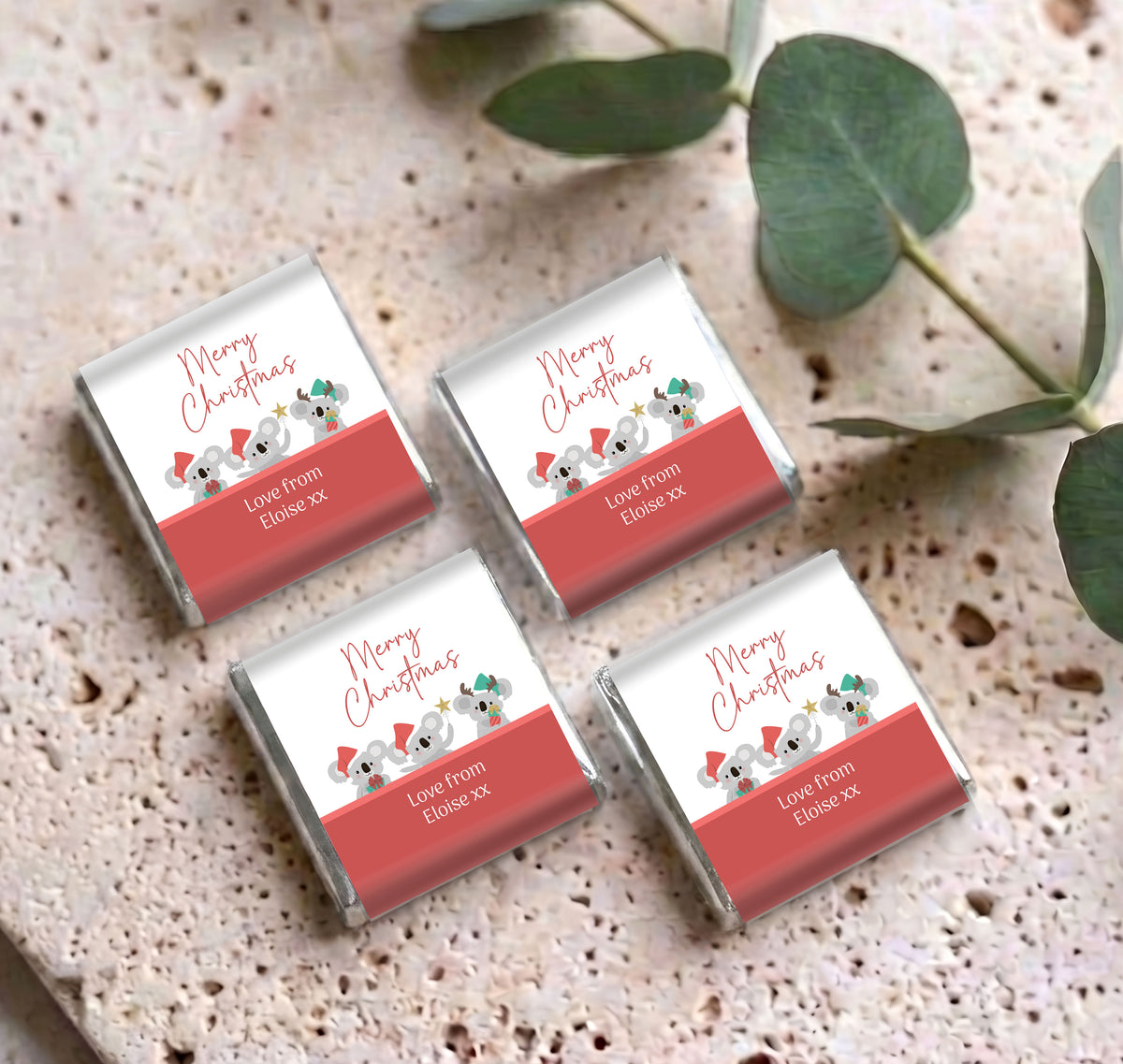 Christmas Koalas Personalised Mini Chocolates