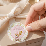 Pink Cheetah Girls Birthday Round Printed Labels