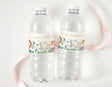 Personalised safari animal bottle labels on clear plastic drink bottles