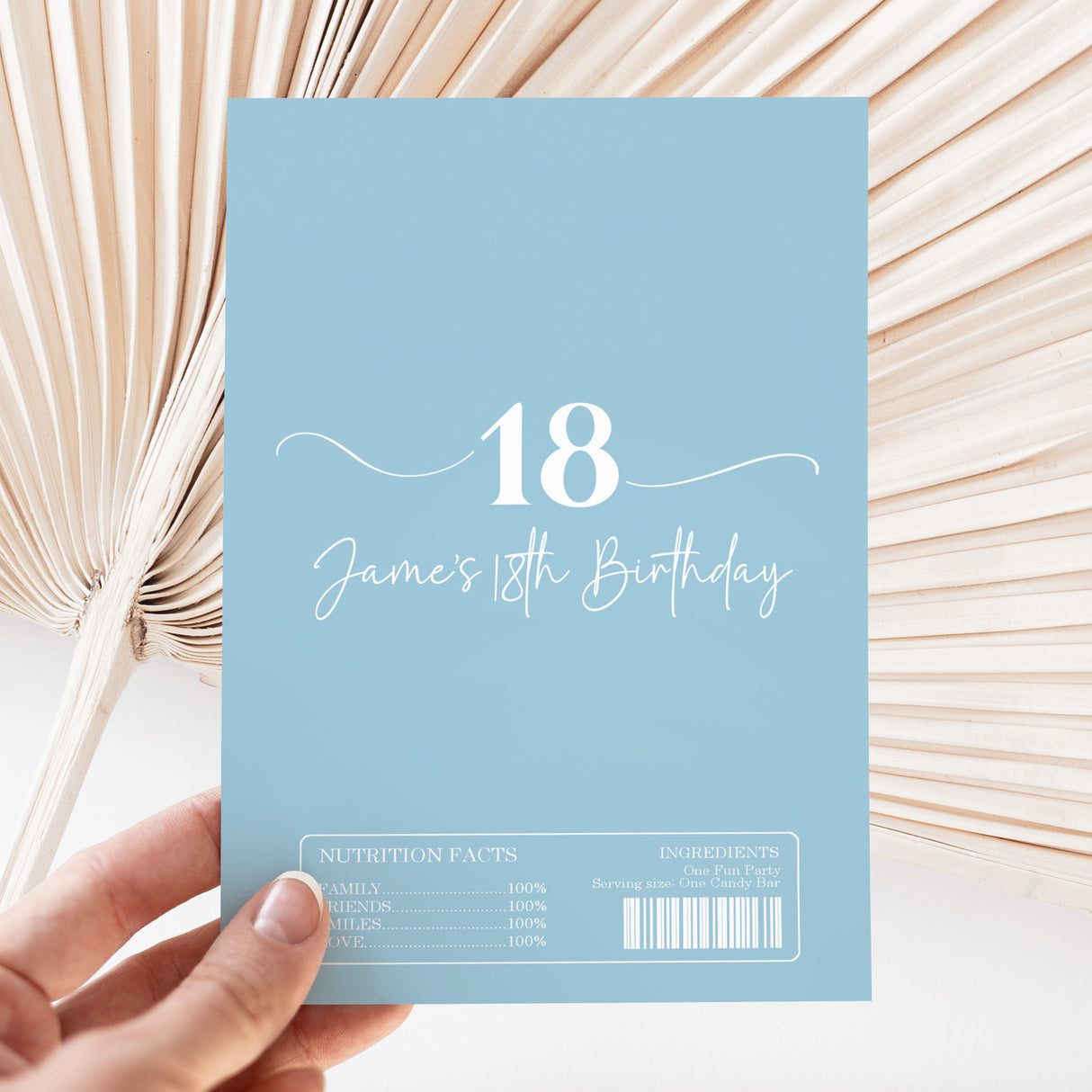 Blue 18th Birthday Chocolate Wrapper DIY